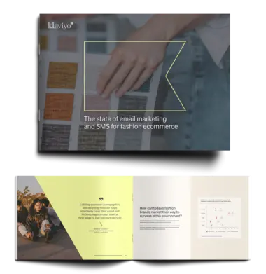 Klaviyo logo outline highlighting a persons hand while they choose some garment colors