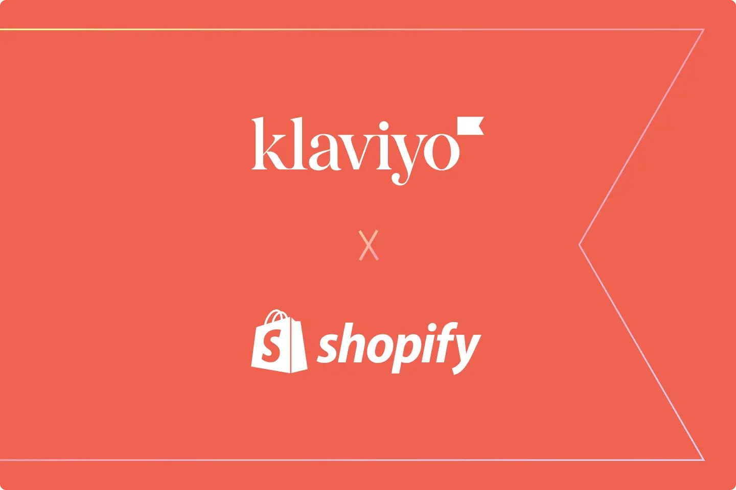 Klaviyo and Shopify logos on a coral background.
