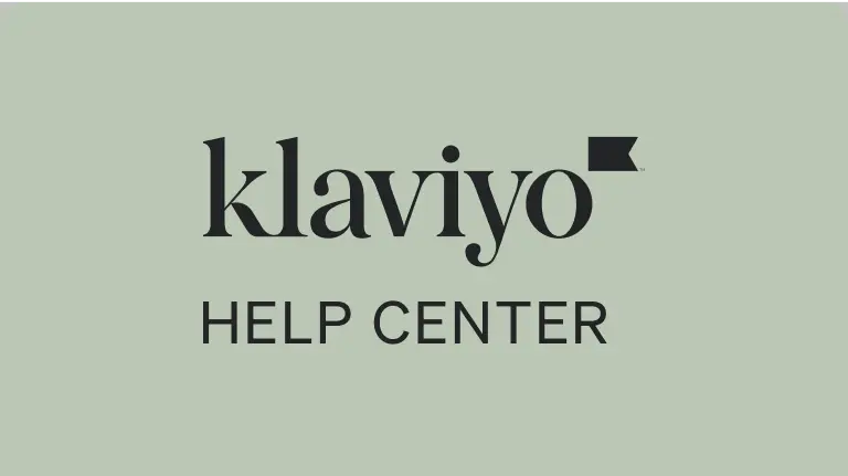 Klaviyo Help Center logo on a light green background.