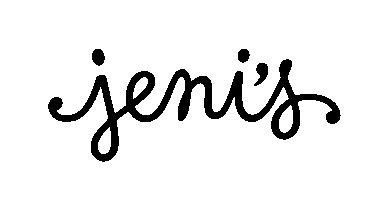 Jeni's logo in charcoal script font.