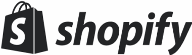 Shopify logo featuring a shopping bag icon with an "S" and the word "shopify" in lowercase letters.