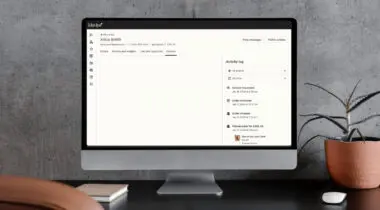 Graphic represents a complete customer profile within the Klaviyo platform. Profile details include which channels the customer has opted in to and activity log.