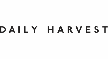 Daily Harvest logo in charcoal text.