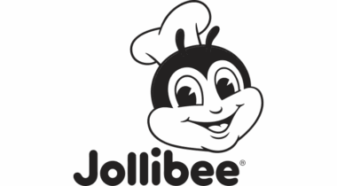 Jollibee charcoal logo featuring a smiling bee mascot with a chef's hat.
